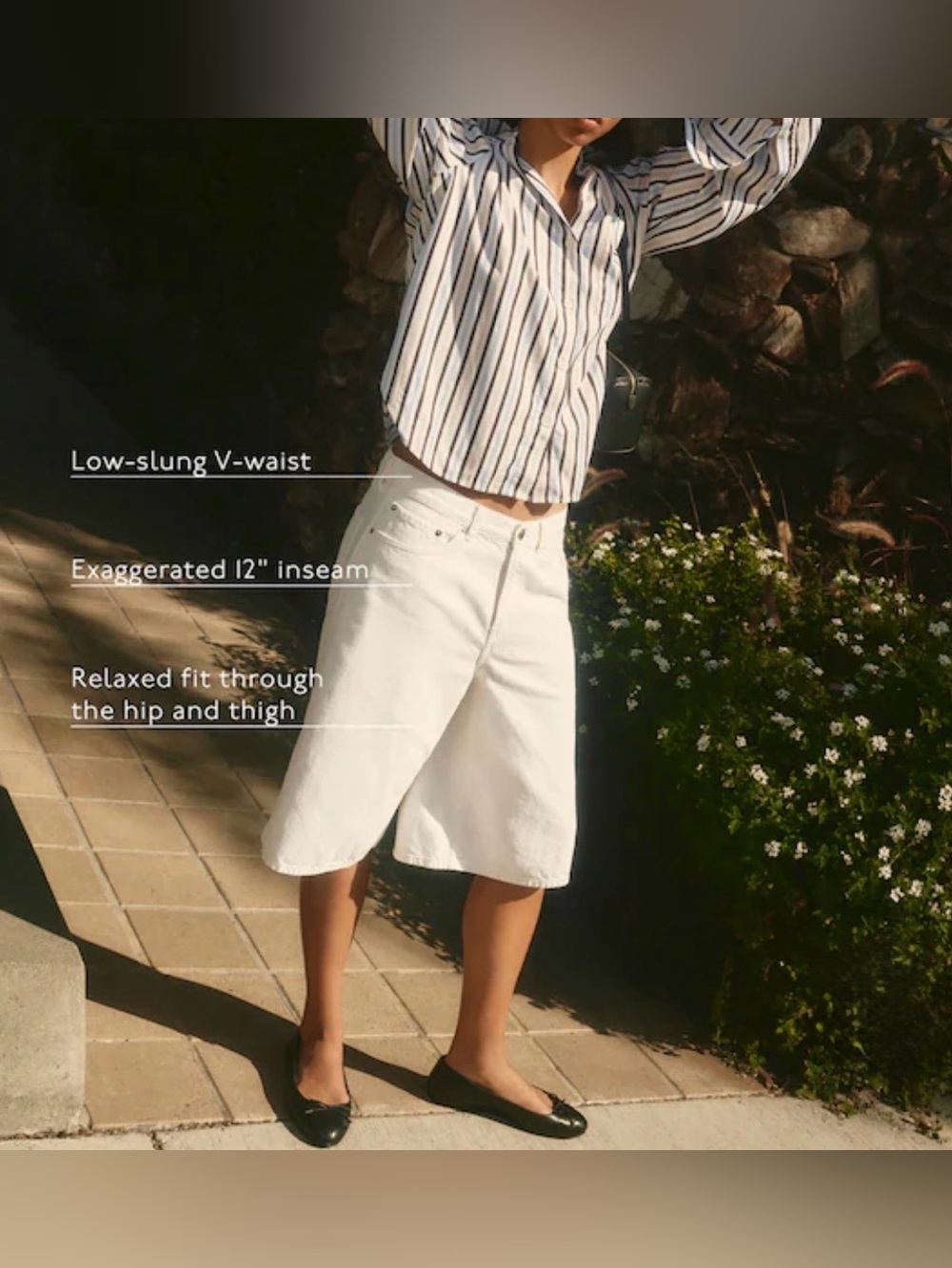 Madewell Women’s White The V-Waist Bermuda Short.25.NWT. - Picture 7 of 16